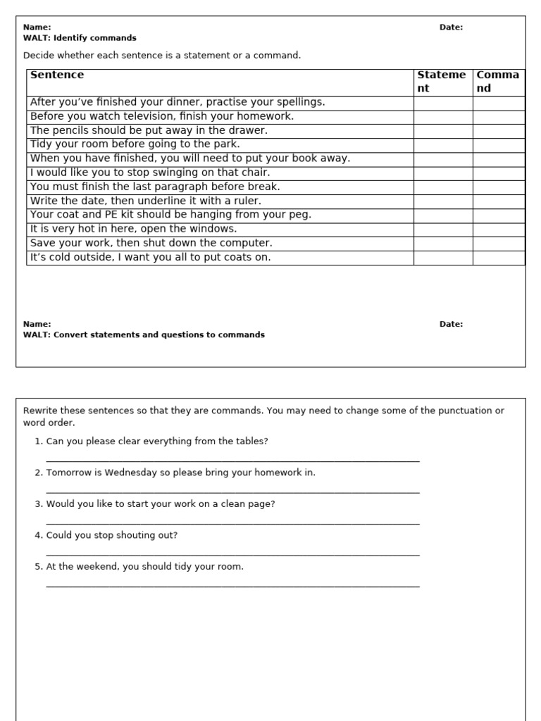Identify Commands and Convert To Commands | PDF