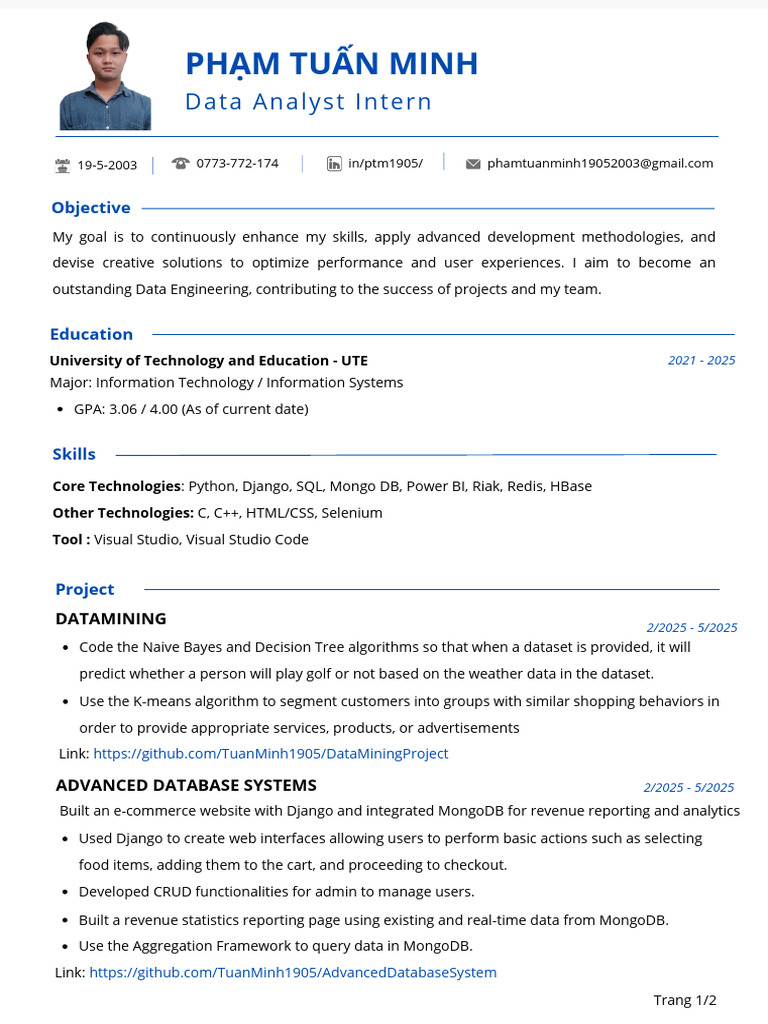 Data Analyst Intern Project Overview | PDF | Mongo Db | Data