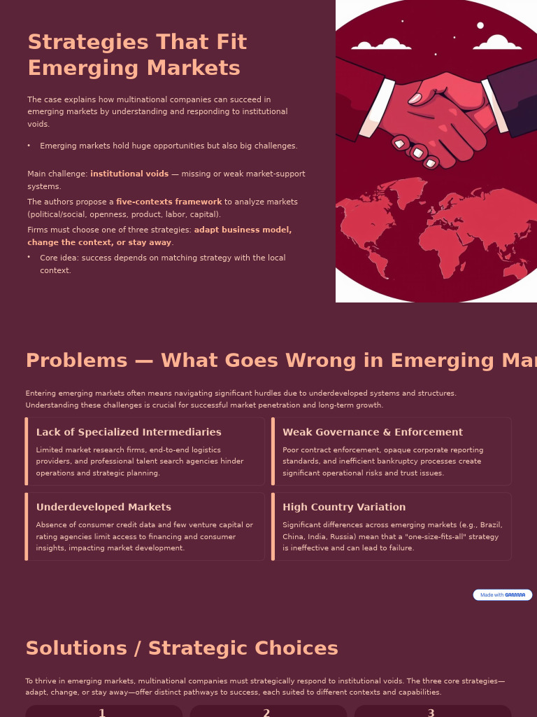 Strategies for Success in Emerging Markets | PDF | Market (Economics ...