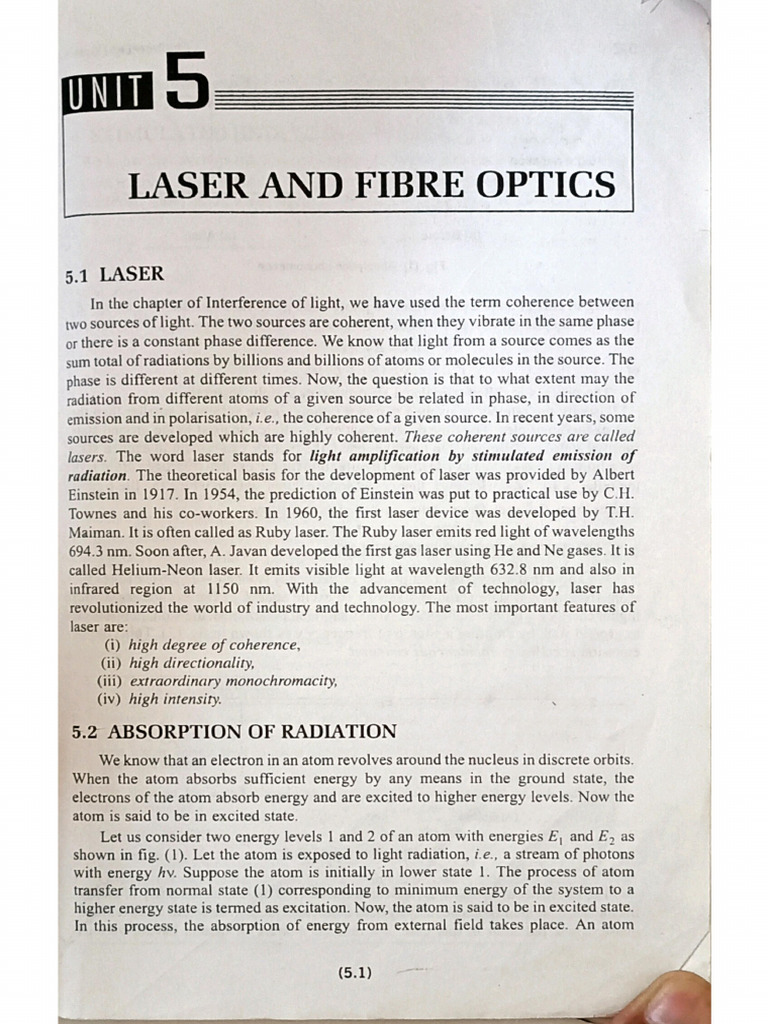 Unit 4 Laser Light | PDF