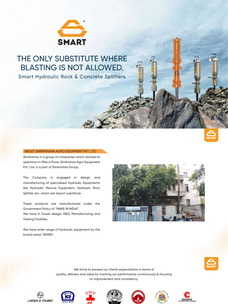 Smart Hydraulic Rock Splitters Overview | PDF | Diesel Engine | Pump