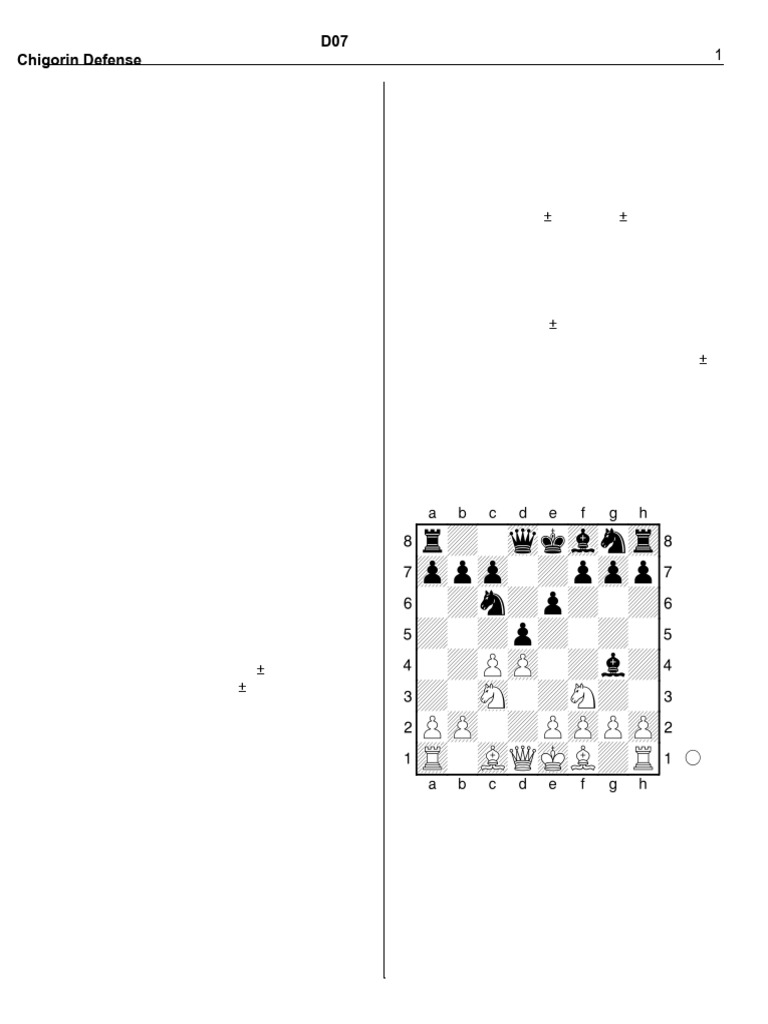 Chigorin Defense Chess Strategy Guide | PDF | Chess Theory | Chess