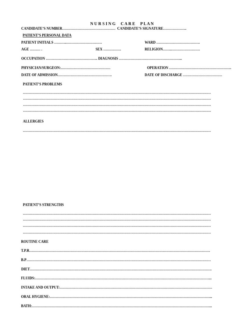 Nursing Care Plan | PDF