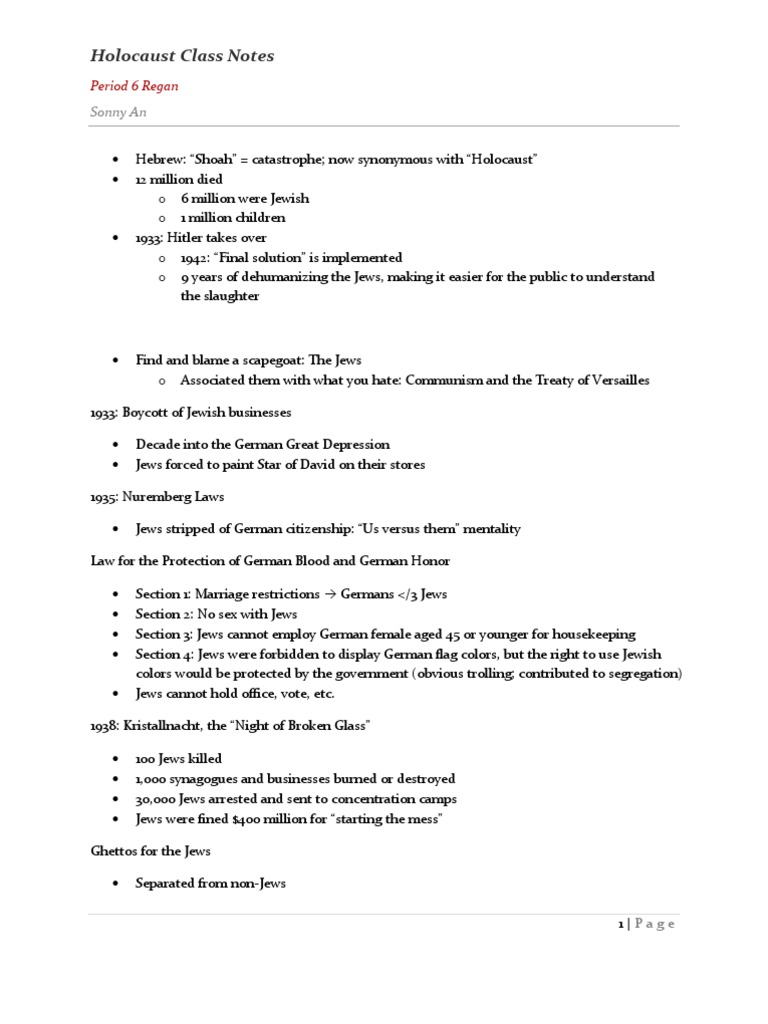 Holocaust Overview and Key Events | PDF | The Holocaust | Nazi Germany
