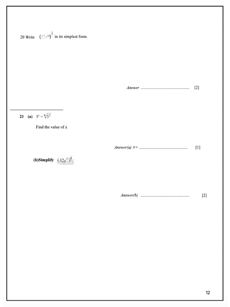WS Exponents & Surds Part2 | PDF