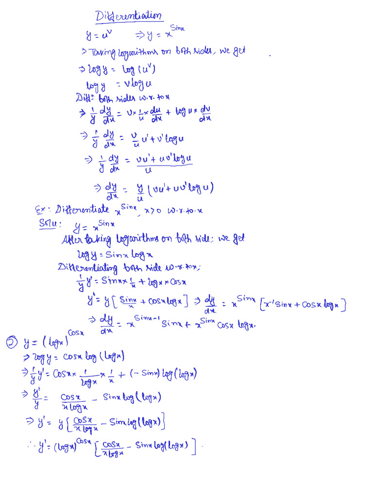 Differentiation Notes | PDF
