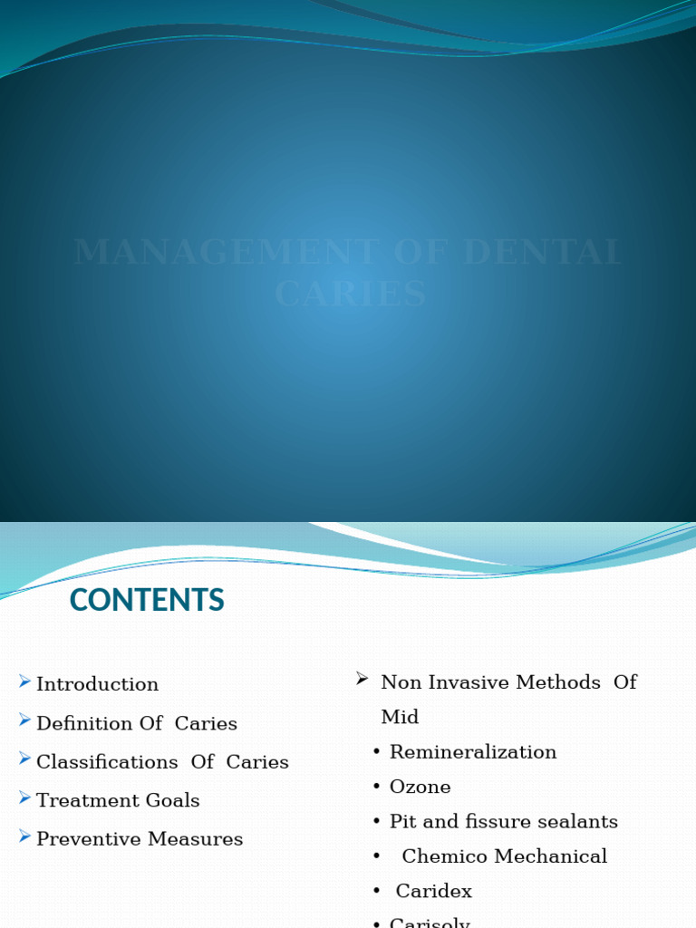 Raju Management of Dental Caries | PDF | Tooth Enamel | Dentistry