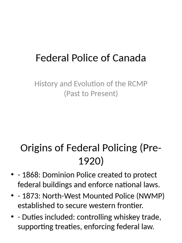 Federal Police Canada RCMP | PDF