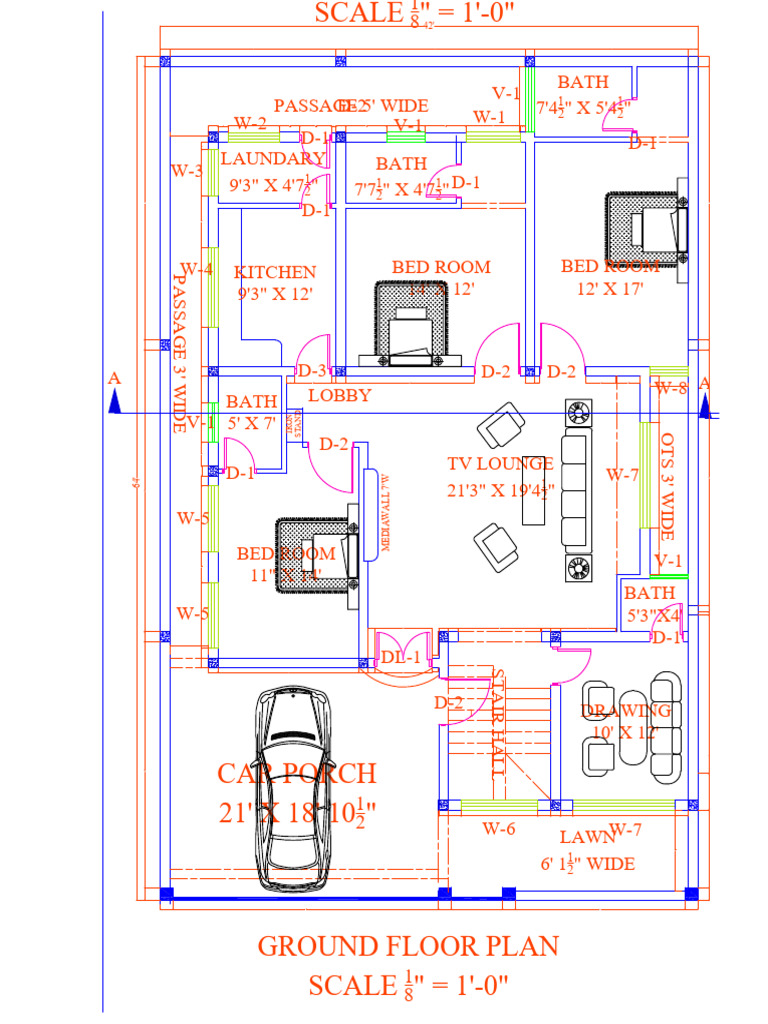 Ground Floor Plan Layout Details | PDF