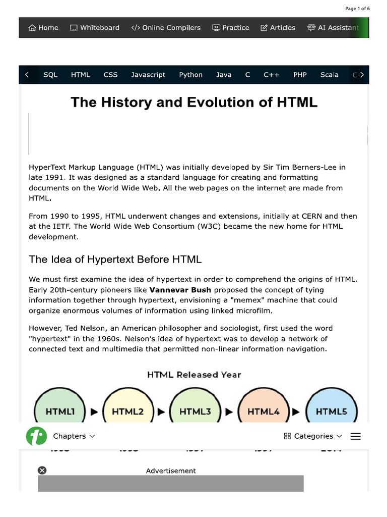 HTML History | PDF