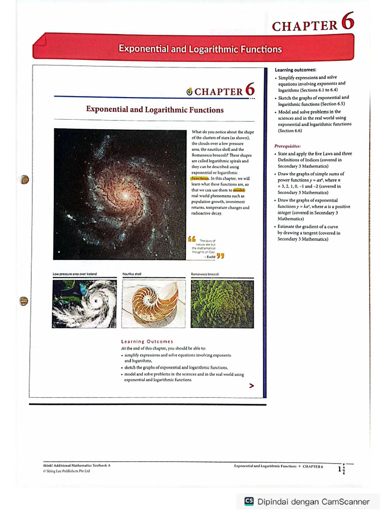 CH 6. Exponential and Logarithmic Functions | PDF