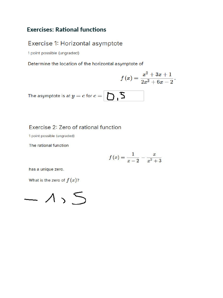 Rational Functions | PDF