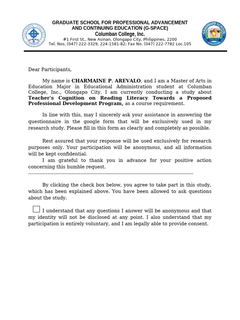 Appendix O - Informed Consent | PDF