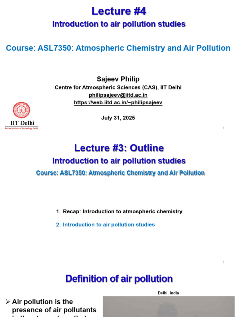 Introduction to Air Pollution Studies | PDF | Air Pollution | Particulates