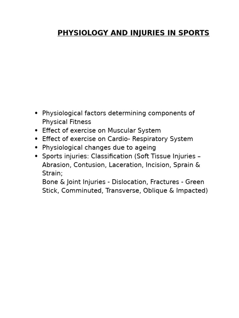 Physiology & Injuries in Sports | PDF | Skeletal Muscle | Strength Training