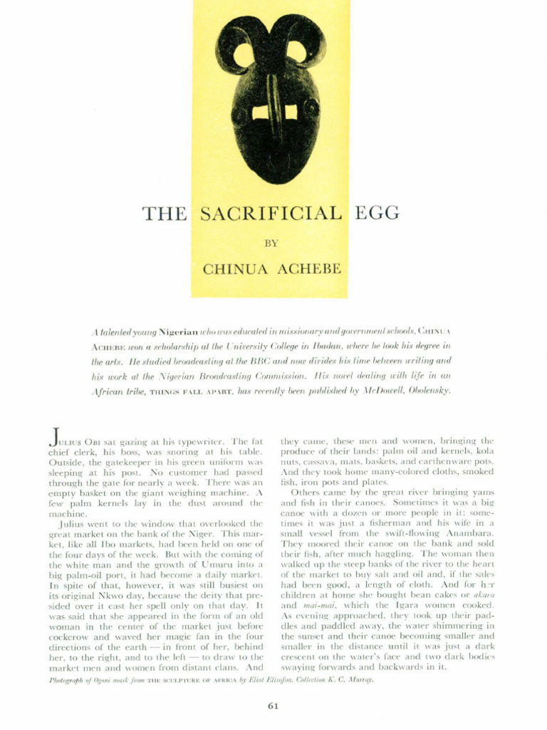 Achebe, The Sacrificial Egg PDF