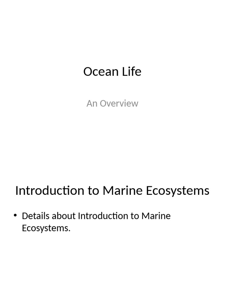 Overview of Marine Life and Ecosystems | PDF