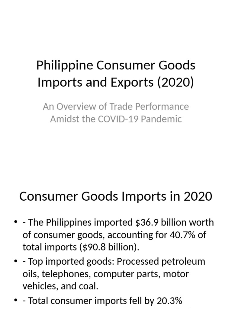 Philippine Trade Performance 2020 Analysis | PDF | Goods | Petroleum