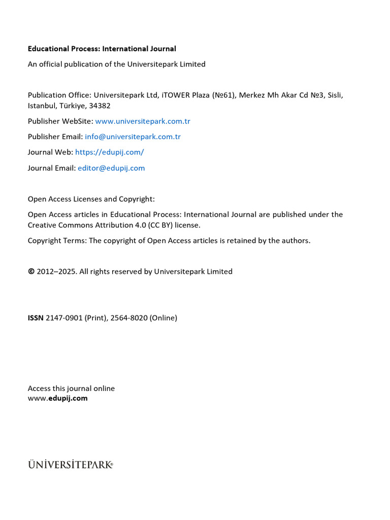 Educational Process Journal Overview | PDF | Open Access | Written ...