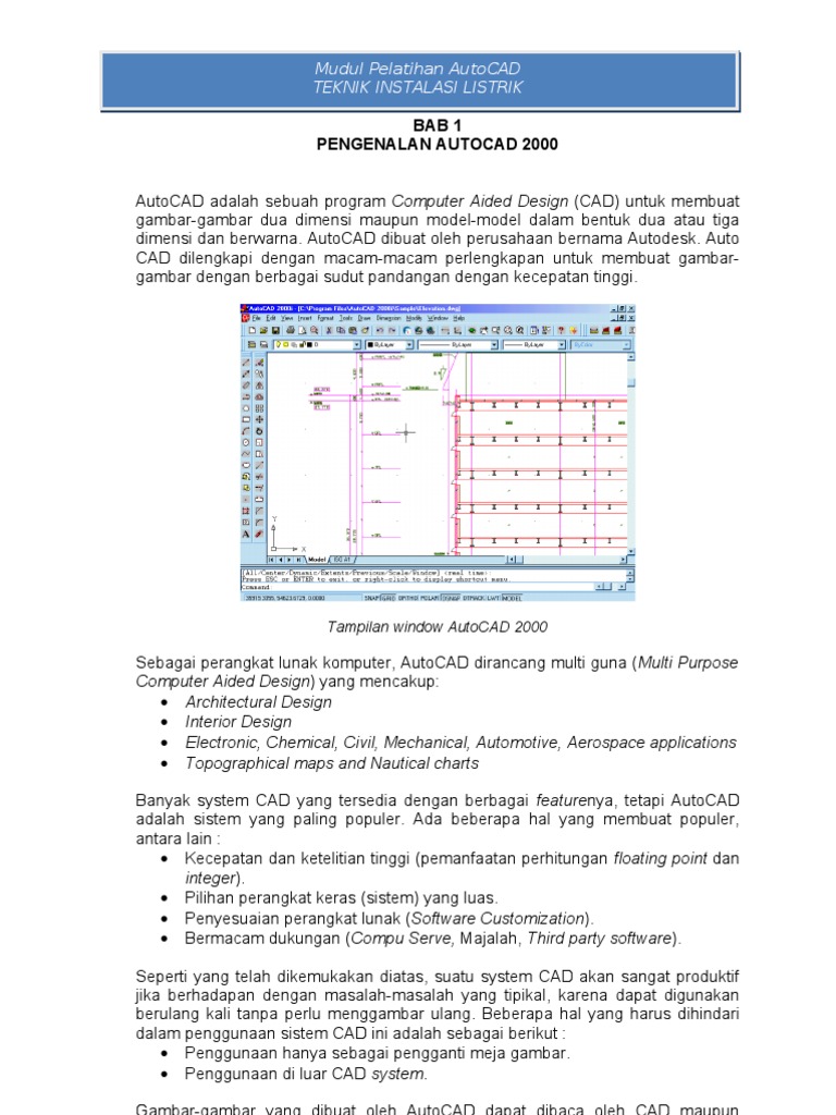 Pelatihan AutoCAD 2000 untuk Pemula | PDF