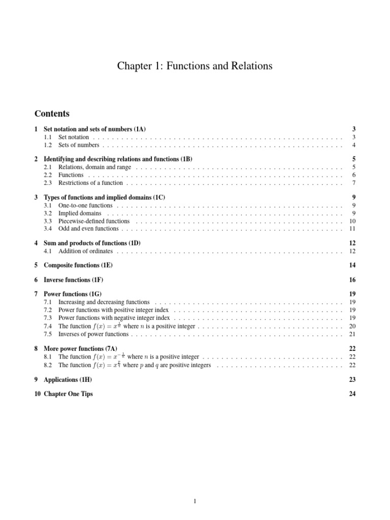 Functions and Relations Overview | PDF | Function (Mathematics) | Numbers