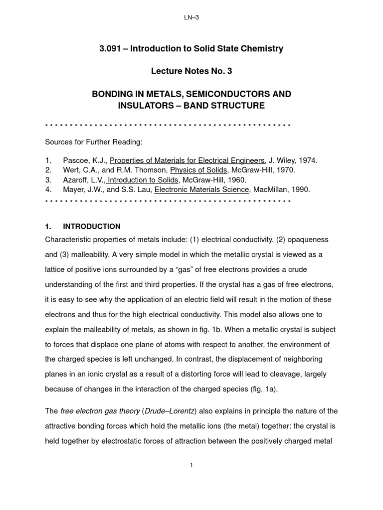 Intro To Solid State Chemistry | PDF | Molecular Orbital | Semiconductors