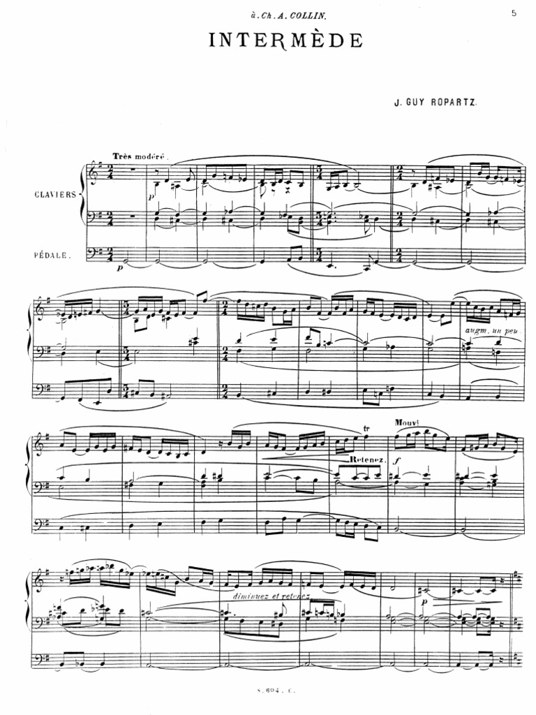 IMSLP54658-PMLP113008-Ropartz - Intermède (Organ) | PDF