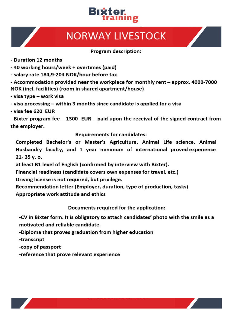 Skilled Norway Livestock Program | PDF