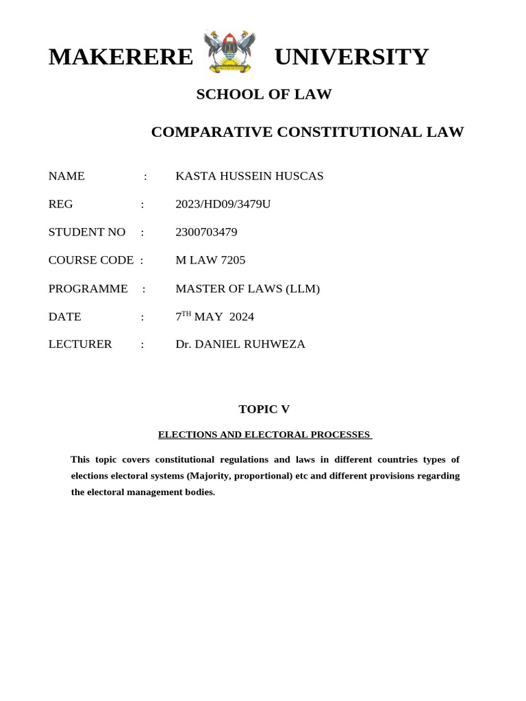 Elections and Electoral Systems Overview | PDF | Voting | Elections