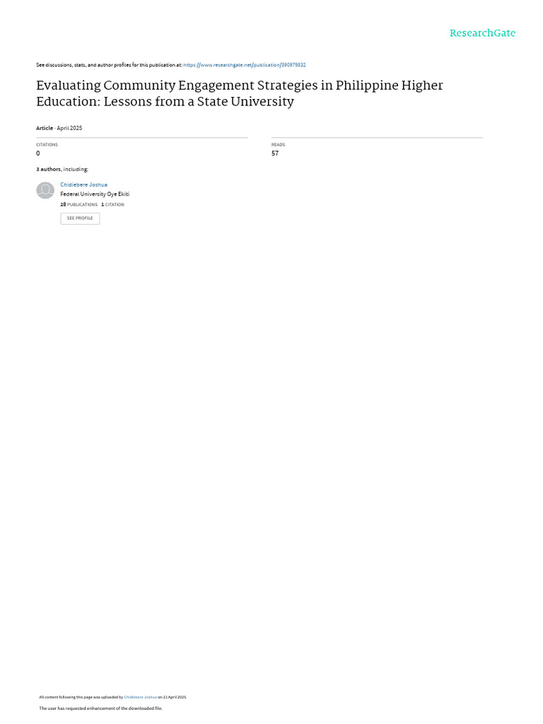 Community Engagement in Philippine Higher Ed | PDF