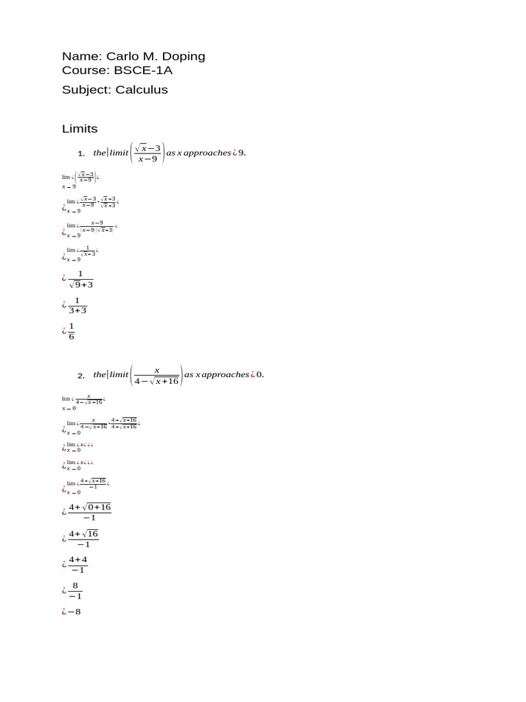 Calculus Limits and Derivatives Guide | PDF | Chess Theory | Chess