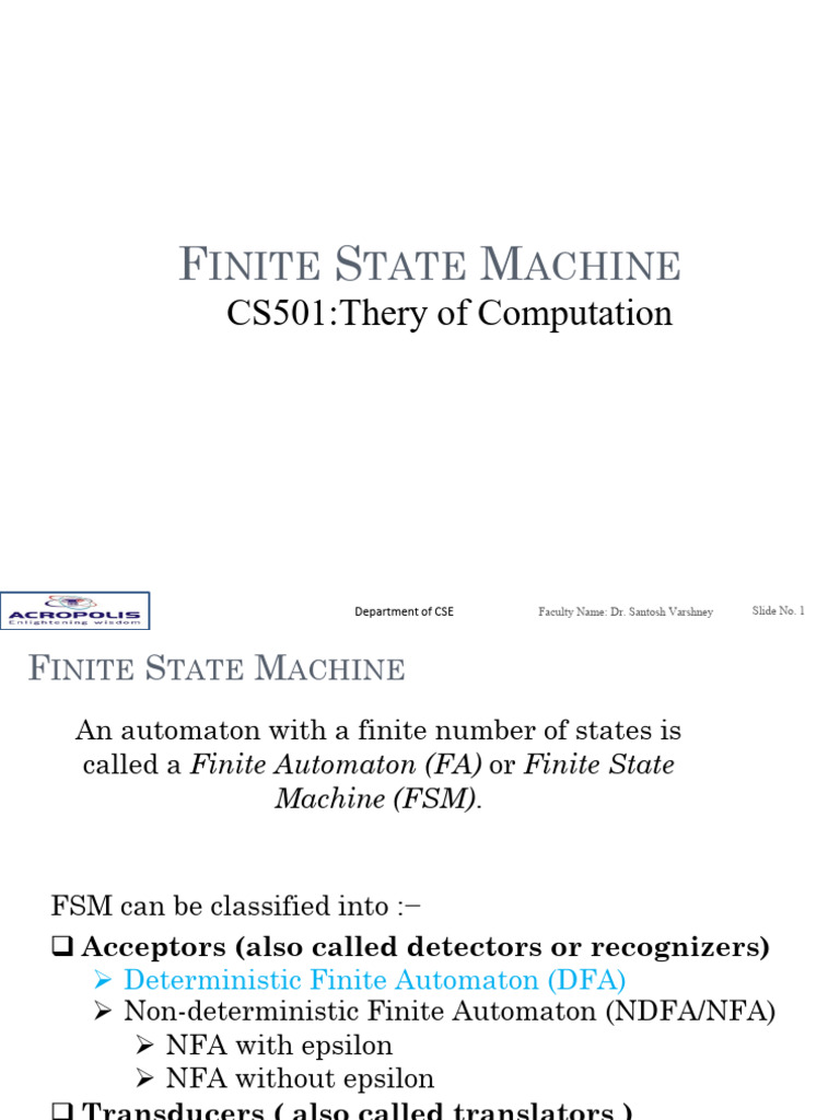 Understanding Finite State Machines | PDF | Theory Of Computation ...