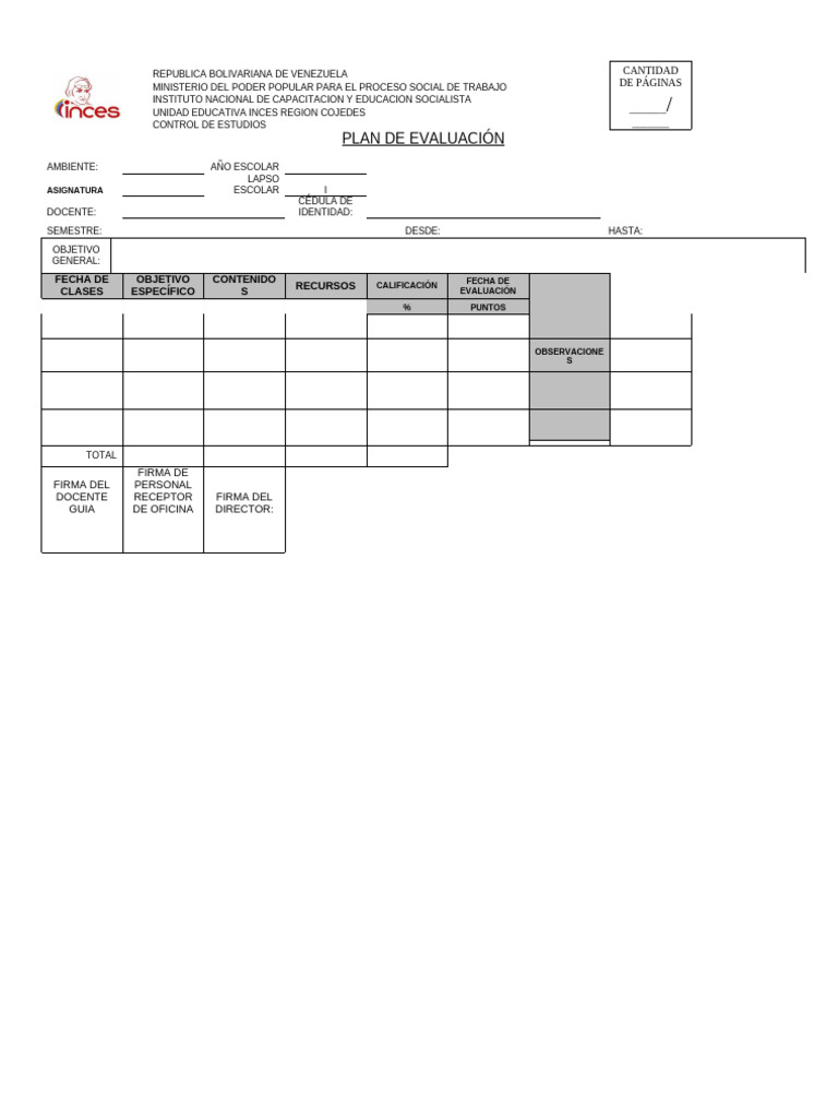 Plan de Evaluación Escolar 2023 | PDF