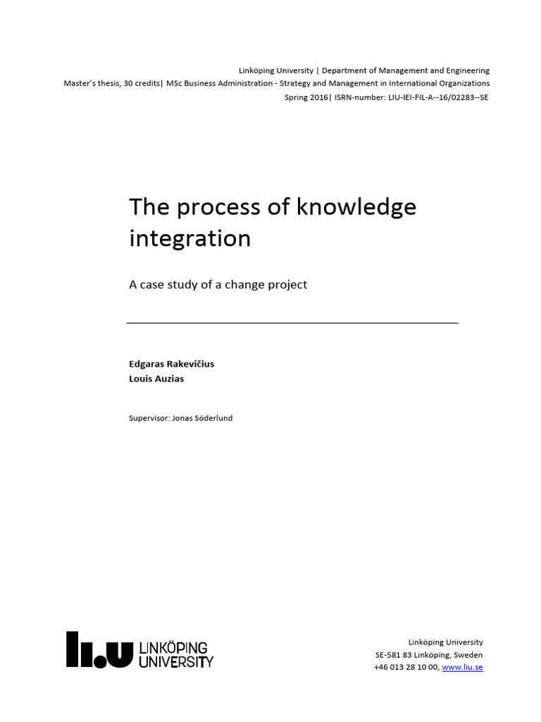 13. the Process of Knowledge Integration | PDF | Ontology | Knowledge