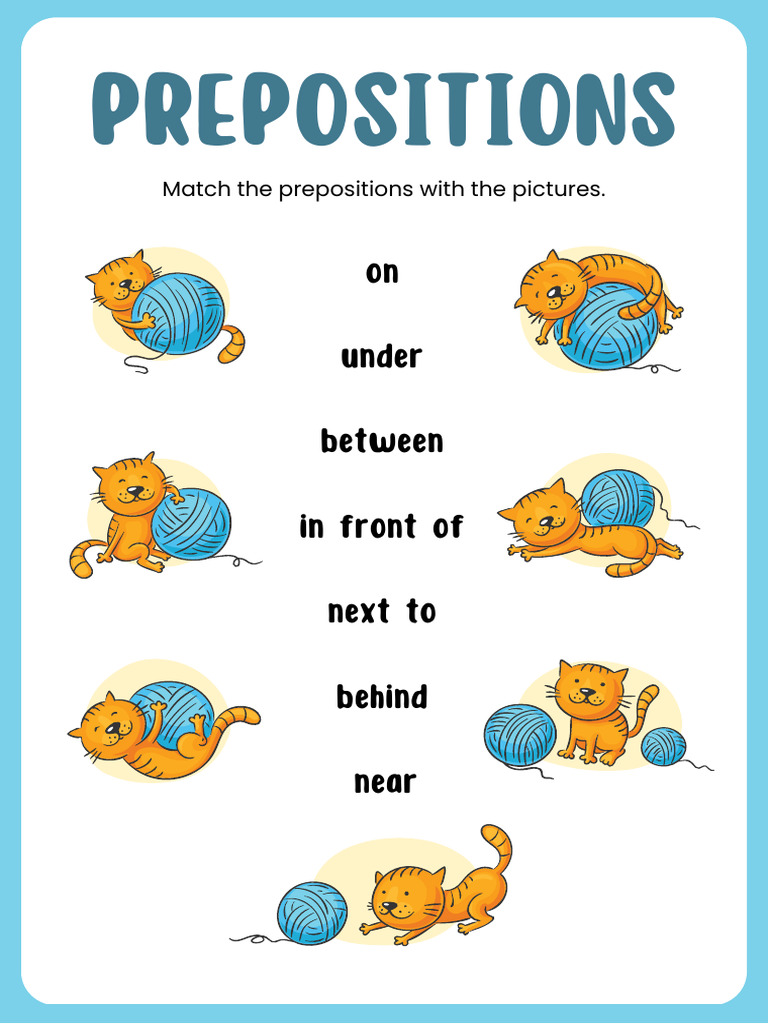 Prepositions Matching Exercise | PDF