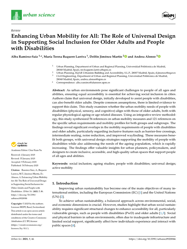 Enhancing Urban Mobility For All The Role of Universal Design in ...