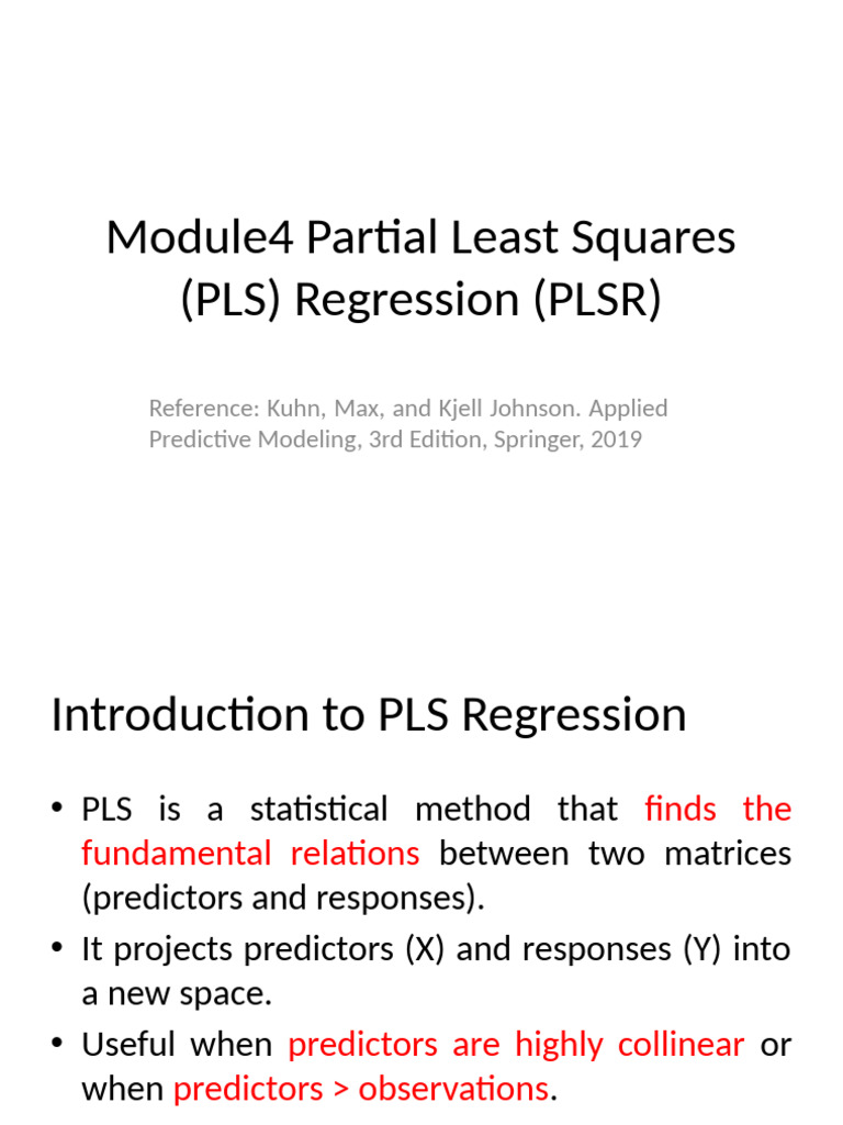PLS Regression Explained: A Guide | PDF | Ordinary Least Squares ...