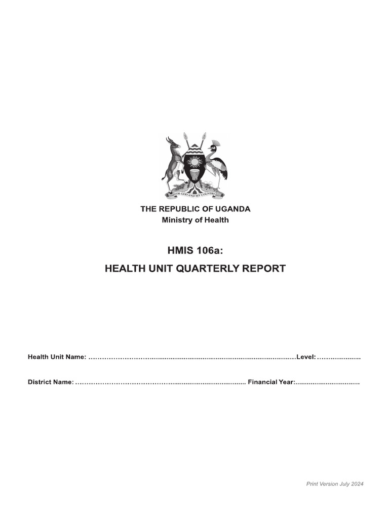 Hmis 106a Health Unit Quarterly Report - Ka2024 | PDF
