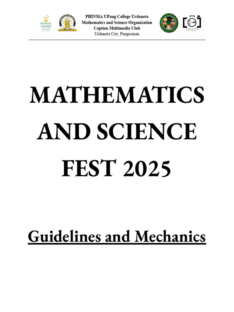 Math and Science Fest 2025 Guidelines | PDF