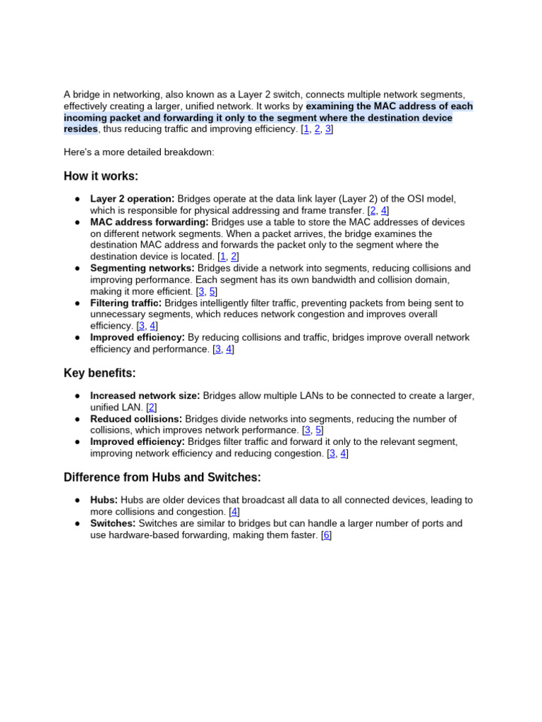 Understanding Network Bridges | PDF