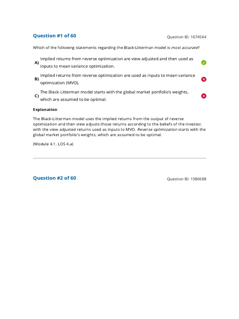 Reading 4 Principles of Asset Allocation - Answers | PDF | Financial ...