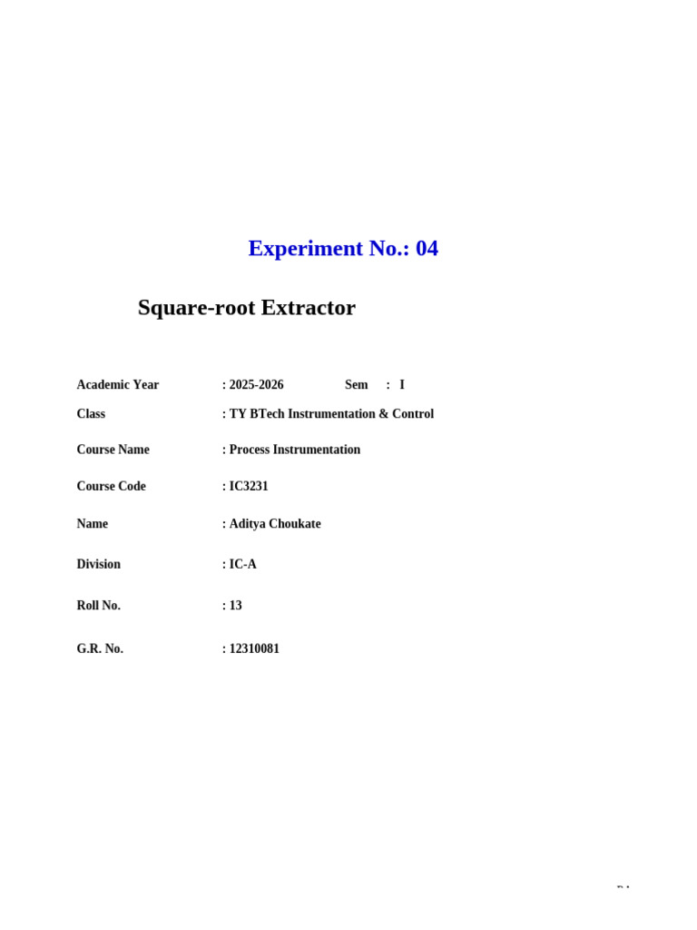 Pneumatic Square Root Extractor Overview | PDF | Flow Measurement ...