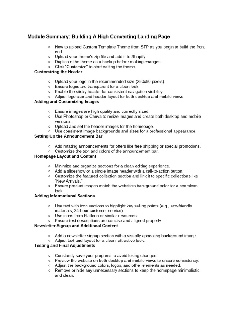 High Converting Landing Page Guide | PDF | Icon (Computing) | Page Layout