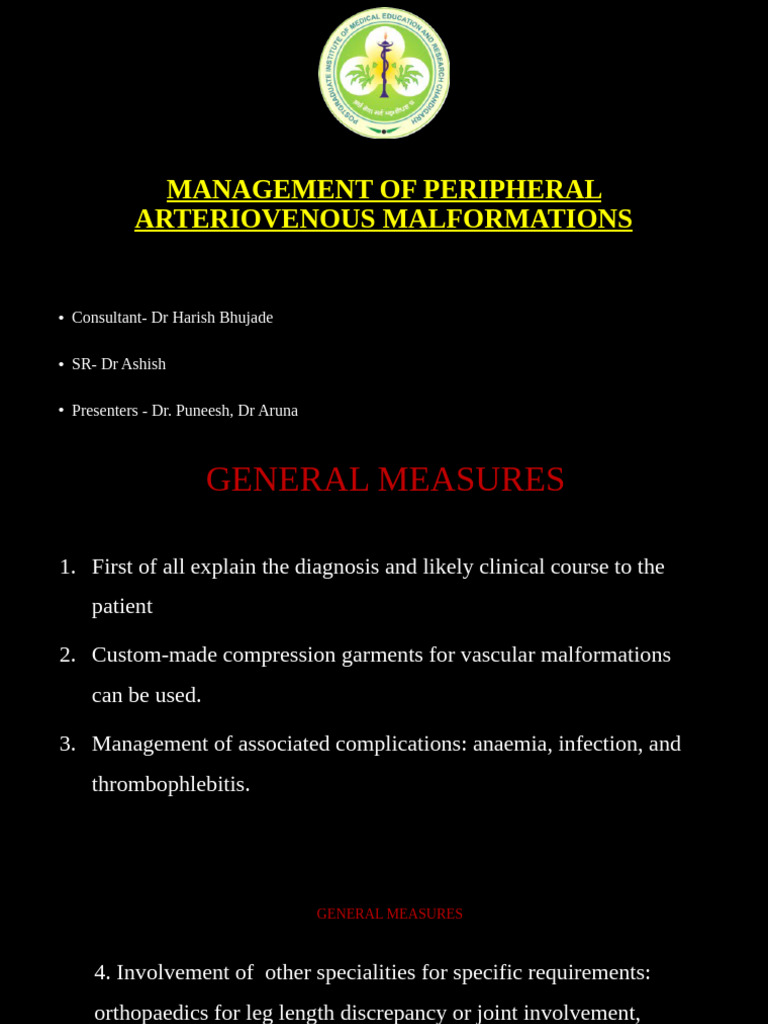 Management of Peripheral VM | PDF | Vein | Thrombosis