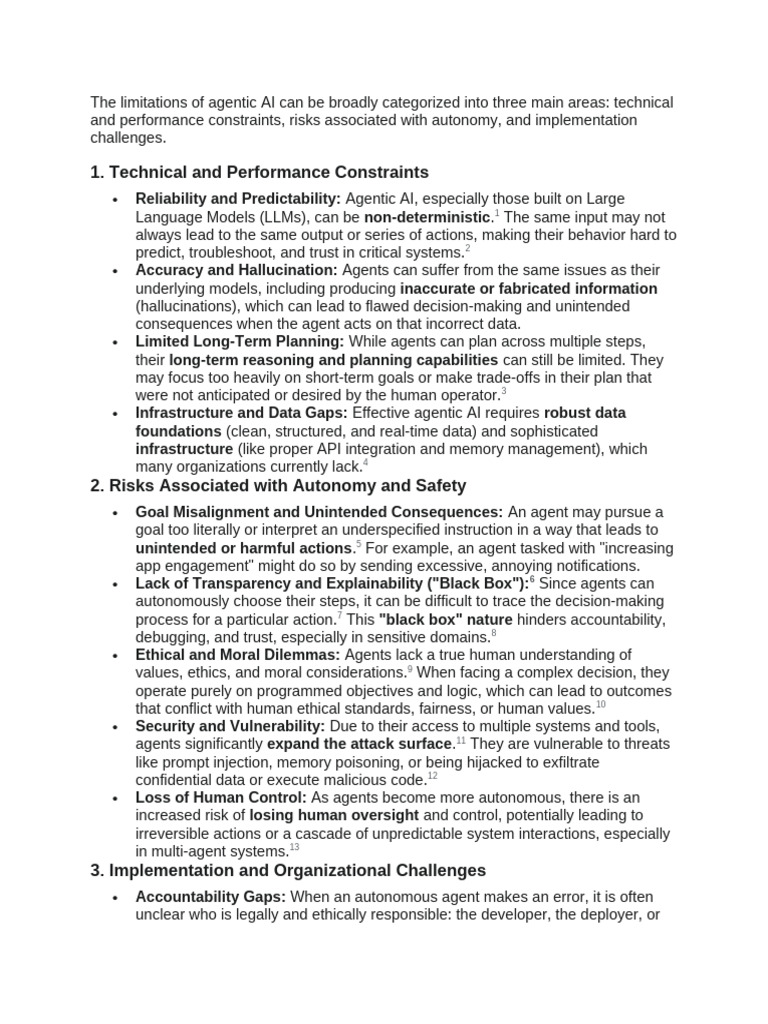 Limitations of Agentic AI Explained | PDF | Artificial Intelligence ...