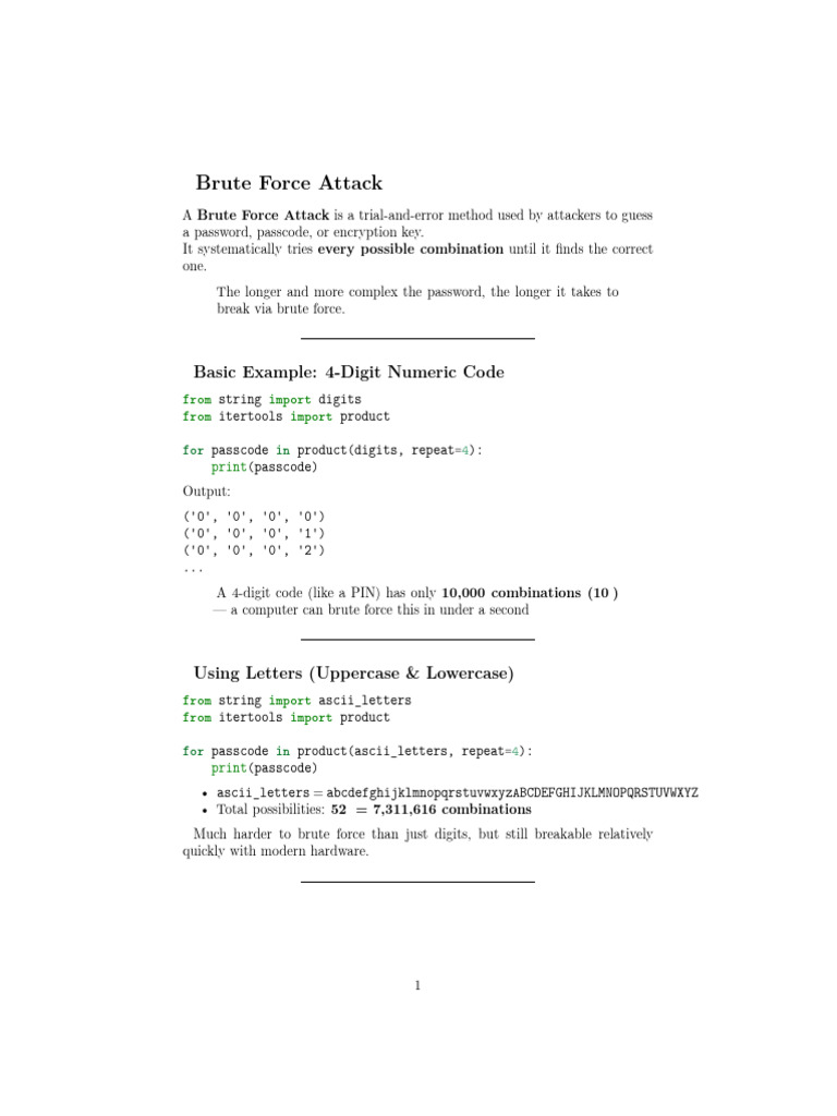 Brute Force Attack Explained: Security Risks | PDF | Password ...