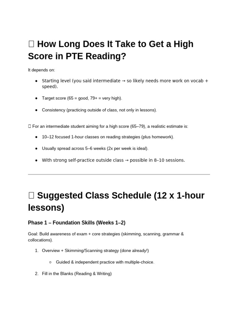 PTE Reading High Score Guide | PDF | Speed Reading | Human Communication