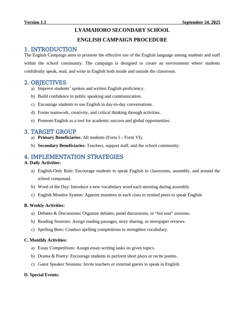 English Language Campaign Guide | PDF | English Language | Public Speaking