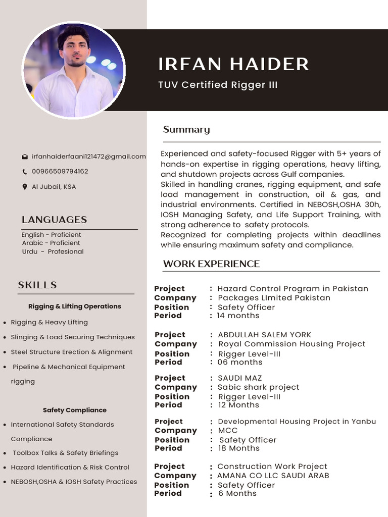 Rigger III CV: Safety & Operations Expert | PDF | Crane (Machine ...