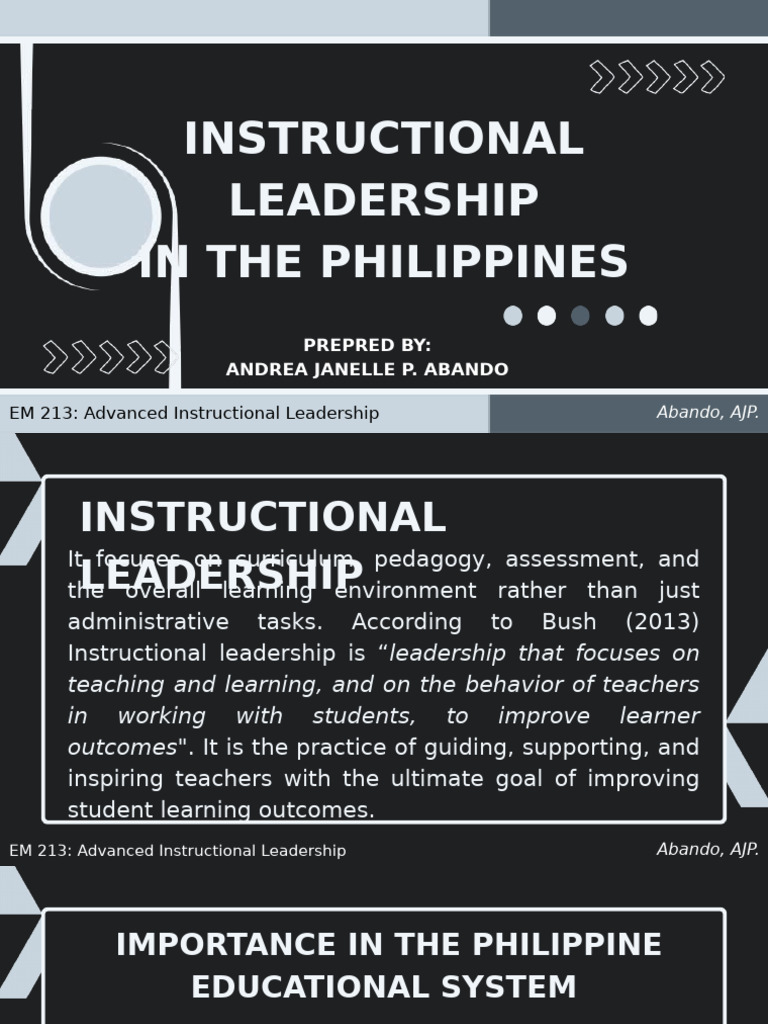 Advanced Instructional Leadership in PH | PDF | Teachers | Curriculum